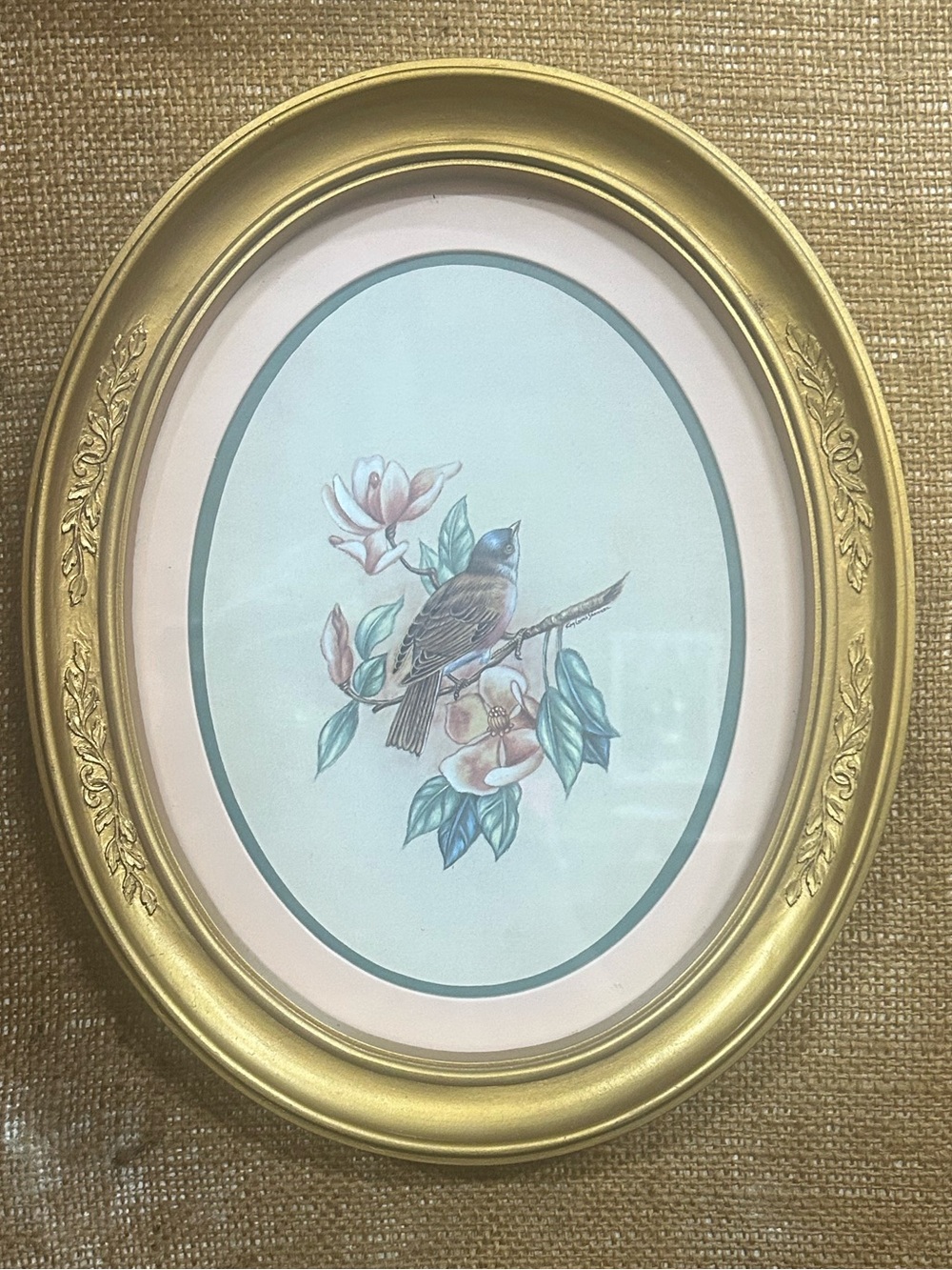 Vintage Homco Oval Bird Print Pictures - Set of 2